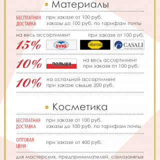 Система скидок на материалы и косметику для обуви