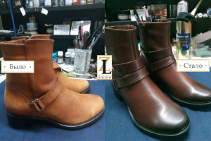 Ремонт и реставрация обуви. Сапоги кожаные.